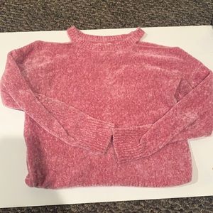 Super soft pink cold shoulder sweater